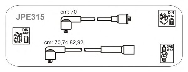 Комплект проводов зажигания JPE315