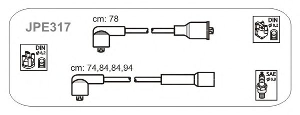 Комплект проводов зажигания JPE317