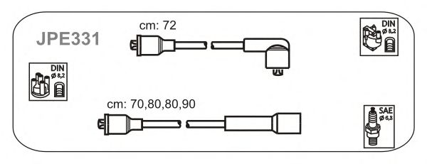 Комплект проводов зажигания JPE331