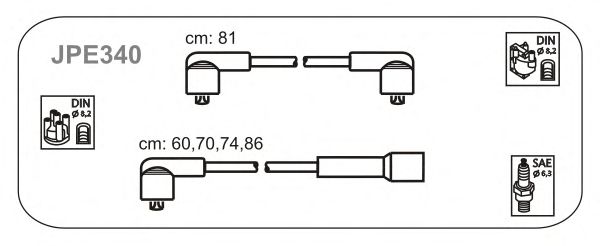 Комплект проводов зажигания JPE340