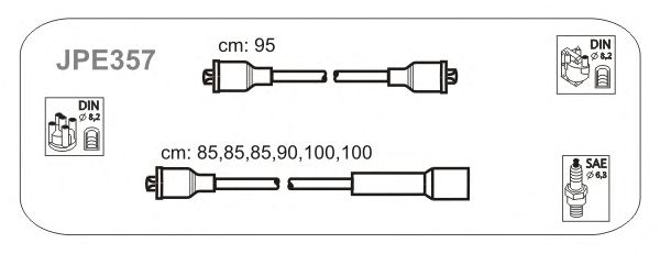 Комплект проводов зажигания JPE357
