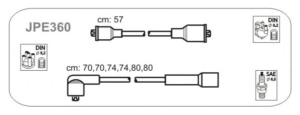 Комплект проводов зажигания JPE360