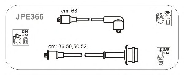 Комплект проводов зажигания JPE366