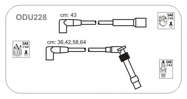 Комплект проводов зажигания ODU228