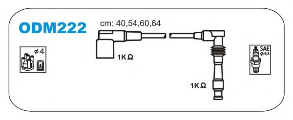 Jogo de cabos de ignição ODM222