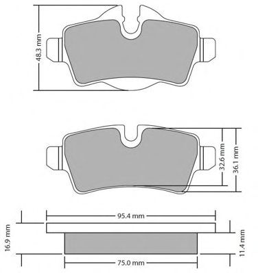 Комплект тормозных колодок, дисковый тормоз FBP-1714