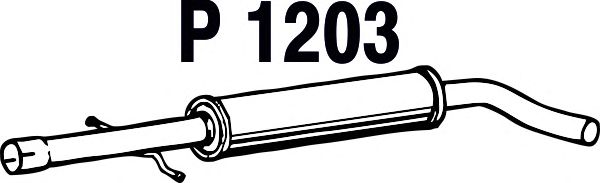 Средний глушитель выхлопных газов P1203