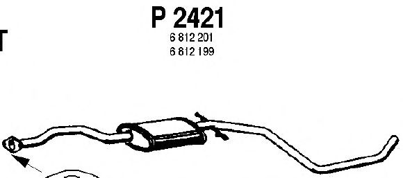 Средний глушитель выхлопных газов P2421