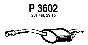 Средний глушитель выхлопных газов P3602