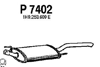 Глушитель выхлопных газов конечный P7402