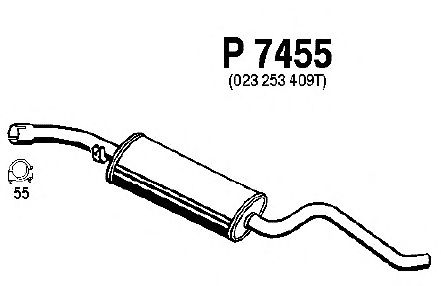 Средний глушитель выхлопных газов P7455