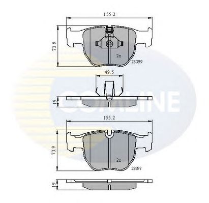 Комплект тормозных колодок, дисковый тормоз CBP01157