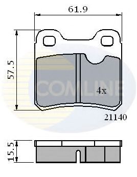 Комплект тормозных колодок, дисковый тормоз CBP0117