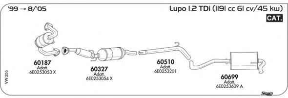 Sistema de escape VW255