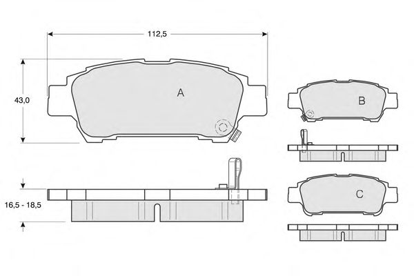 Комплект тормозных колодок, дисковый тормоз PF1368