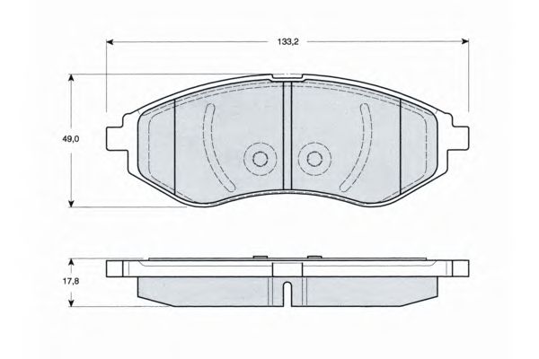 Комплект тормозных колодок, дисковый тормоз PF1422