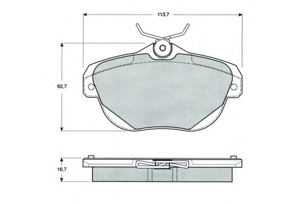Комплект тормозных колодок, дисковый тормоз PF1592