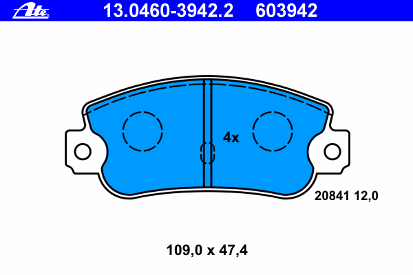 Комплект тормозных колодок, дисковый тормоз 13.0460-3942.2