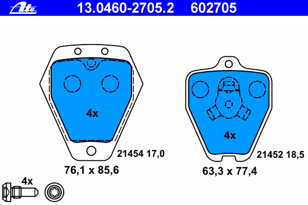 Brake Pad Set, disc brake 13.0460-2705.2