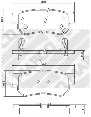 Комплект тормозных колодок, дисковый тормоз 6736