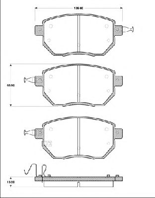 Комплект тормозных колодок, дисковый тормоз BLF1362