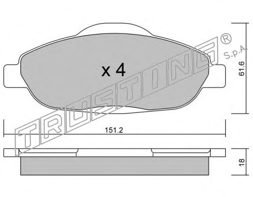 Комплект тормозных колодок, дисковый тормоз 820.0
