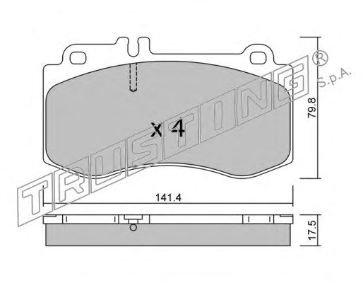 Комплект тормозных колодок, дисковый тормоз 844.0