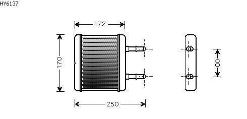 Permutador de calor, aquecimento do habitáculo HY6137