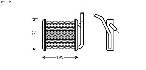 Permutador de calor, aquecimento do habitáculo HY6212