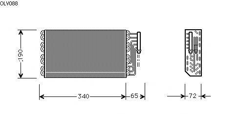 Evaporador, ar condicionado OLV088