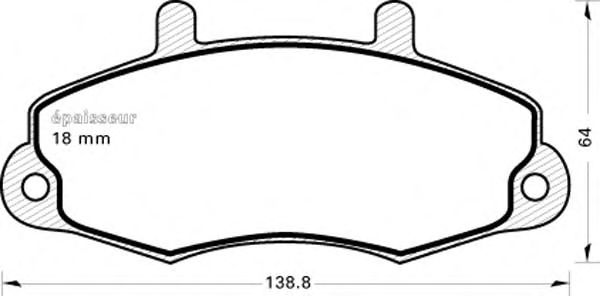 Комплект тормозных колодок, дисковый тормоз 349