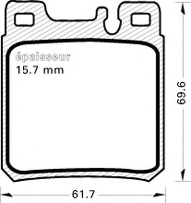 Комплект тормозных колодок, дисковый тормоз 372