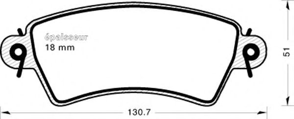 Комплект тормозных колодок, дисковый тормоз 551