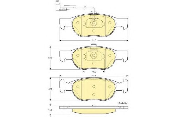Комплект тормозных колодок, дисковый тормоз 6112912