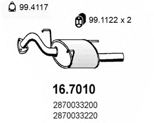Глушитель выхлопных газов конечный 16.7010