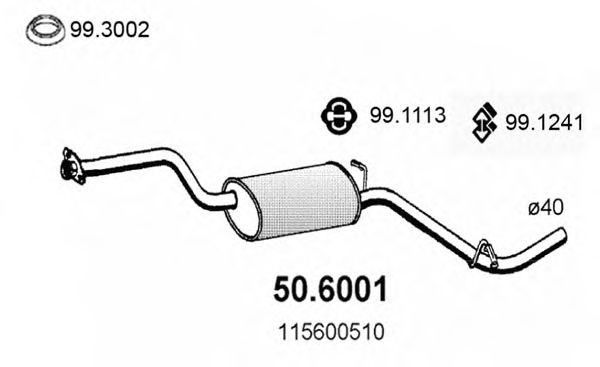 Средний глушитель выхлопных газов 50.6001