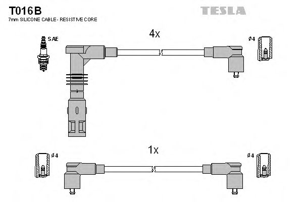 Комплект проводов зажигания T016B