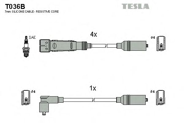 Комплект проводов зажигания T036B