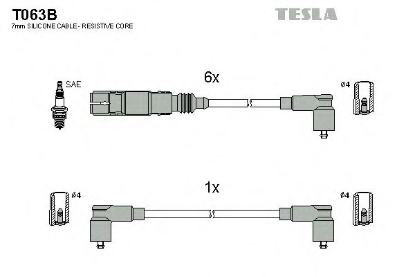 Комплект проводов зажигания T063B