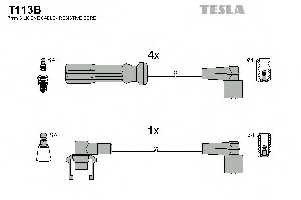 Комплект проводов зажигания T113B