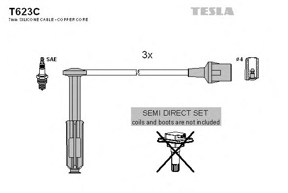 Комплект проводов зажигания T623C