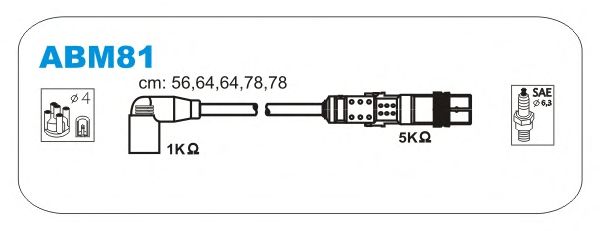 Комплект проводов зажигания ABM81