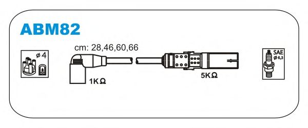 Комплект проводов зажигания ABM82