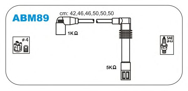Комплект проводов зажигания ABM89