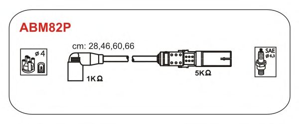 Комплект проводов зажигания ABM82P