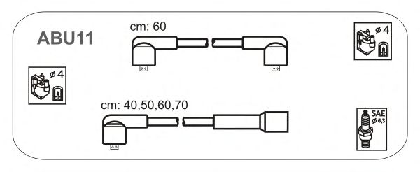 Комплект проводов зажигания ABU11