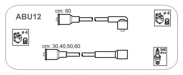 Комплект проводов зажигания ABU12