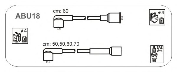 Комплект проводов зажигания ABU18