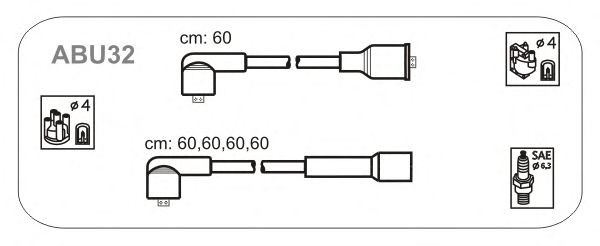 Комплект проводов зажигания ABU32