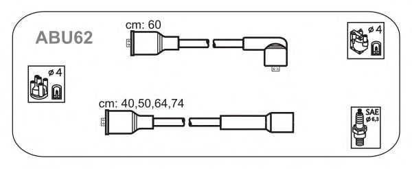 Комплект проводов зажигания ABU62